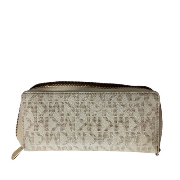 Michael Kors Cream Monogram Wallet with Gold Accents - Picture 4 of 7